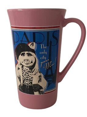 Disney Muppets Miss Piggy Paris Only City Pour Moi Tall Ceramic 15oz Coffee Mug